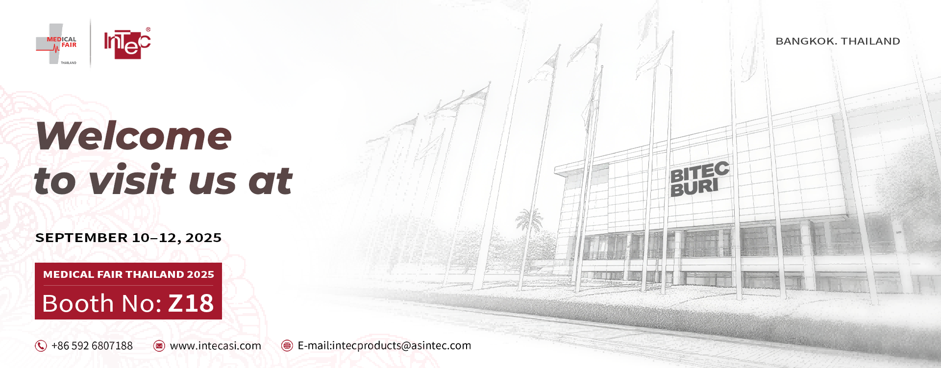 InTec PRODUCTS, INC. to Exhibit at MEDICAL FAIR THAILAND 2025-booth (Z18)